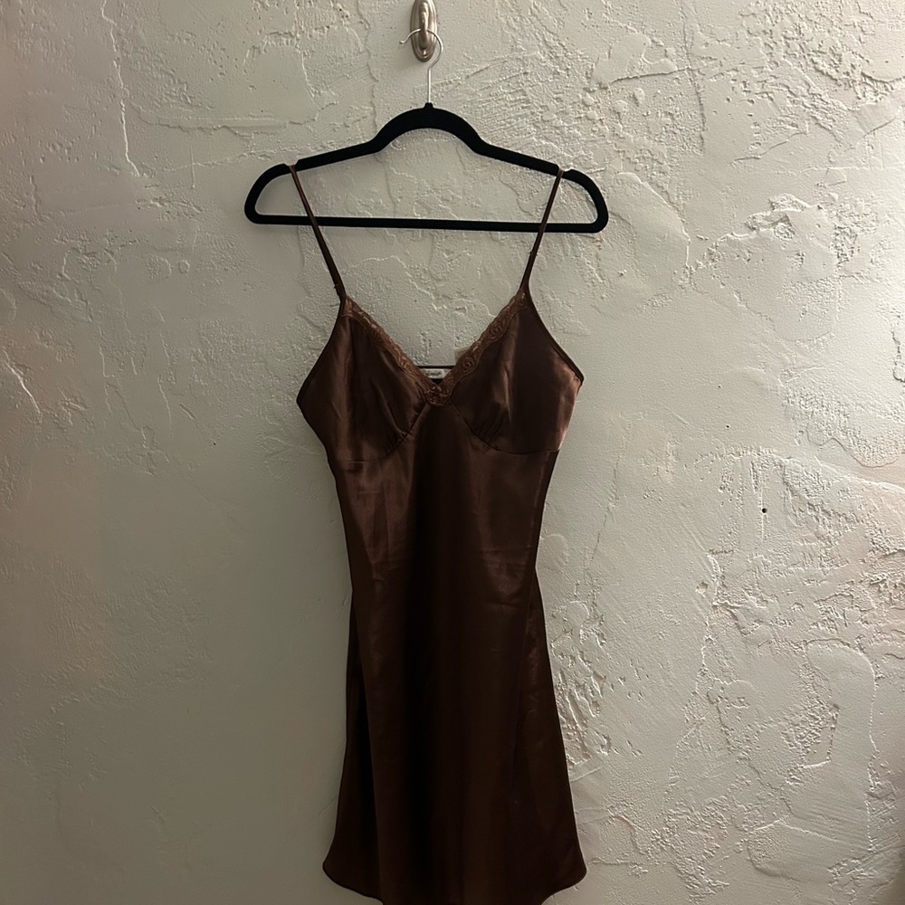 Espresso brown slip dress
